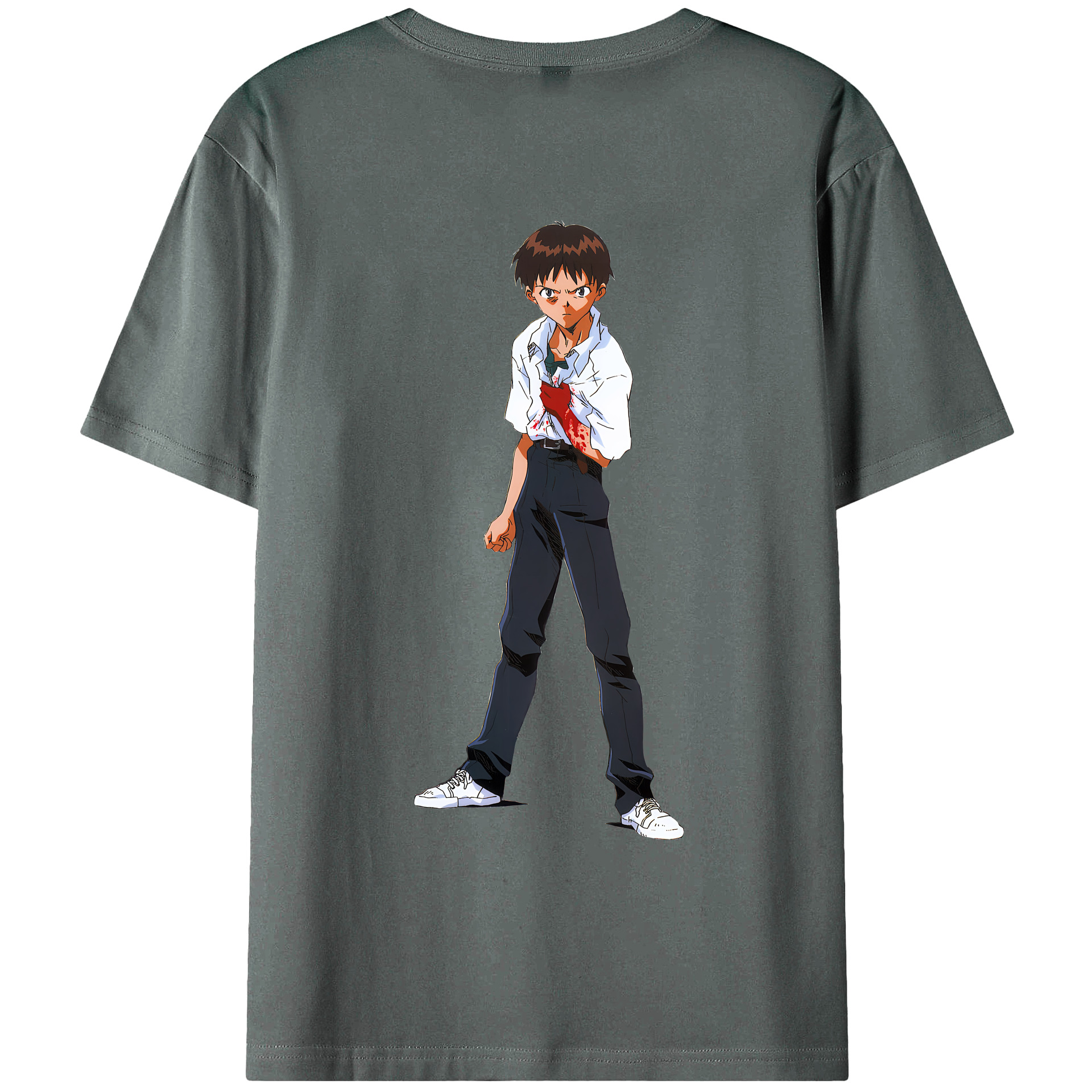 （画像用） EVA 新世紀エヴァンゲリオン 綿100％ メンズ半袖Tシャツ（バックプリント） 通気性